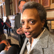 Chicago Mayor Lori Lightfoot speaking to reporters